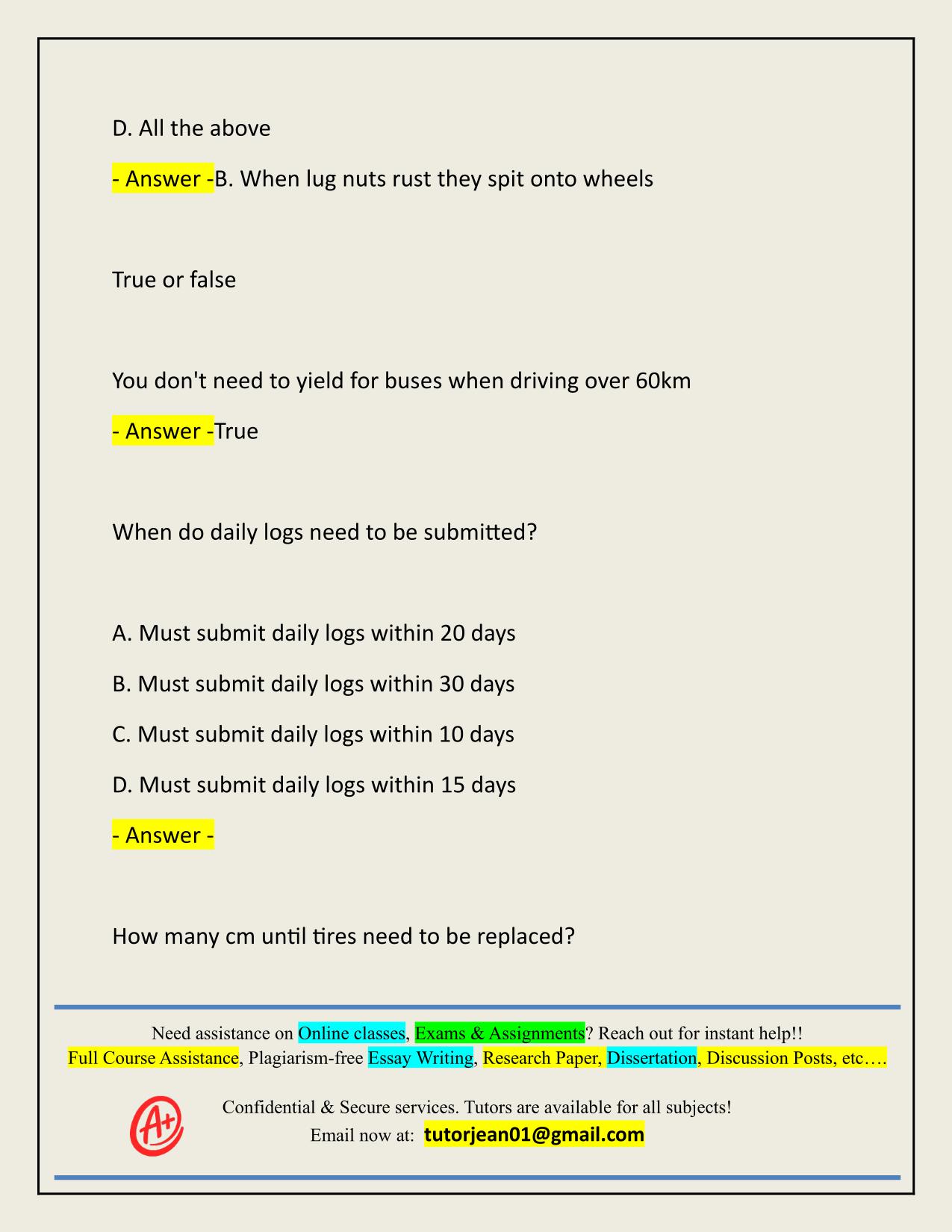 ICBC CLASS 4 KNOWLEDGE TEST ACTUAL 2025/2026 LATEST UPDATE