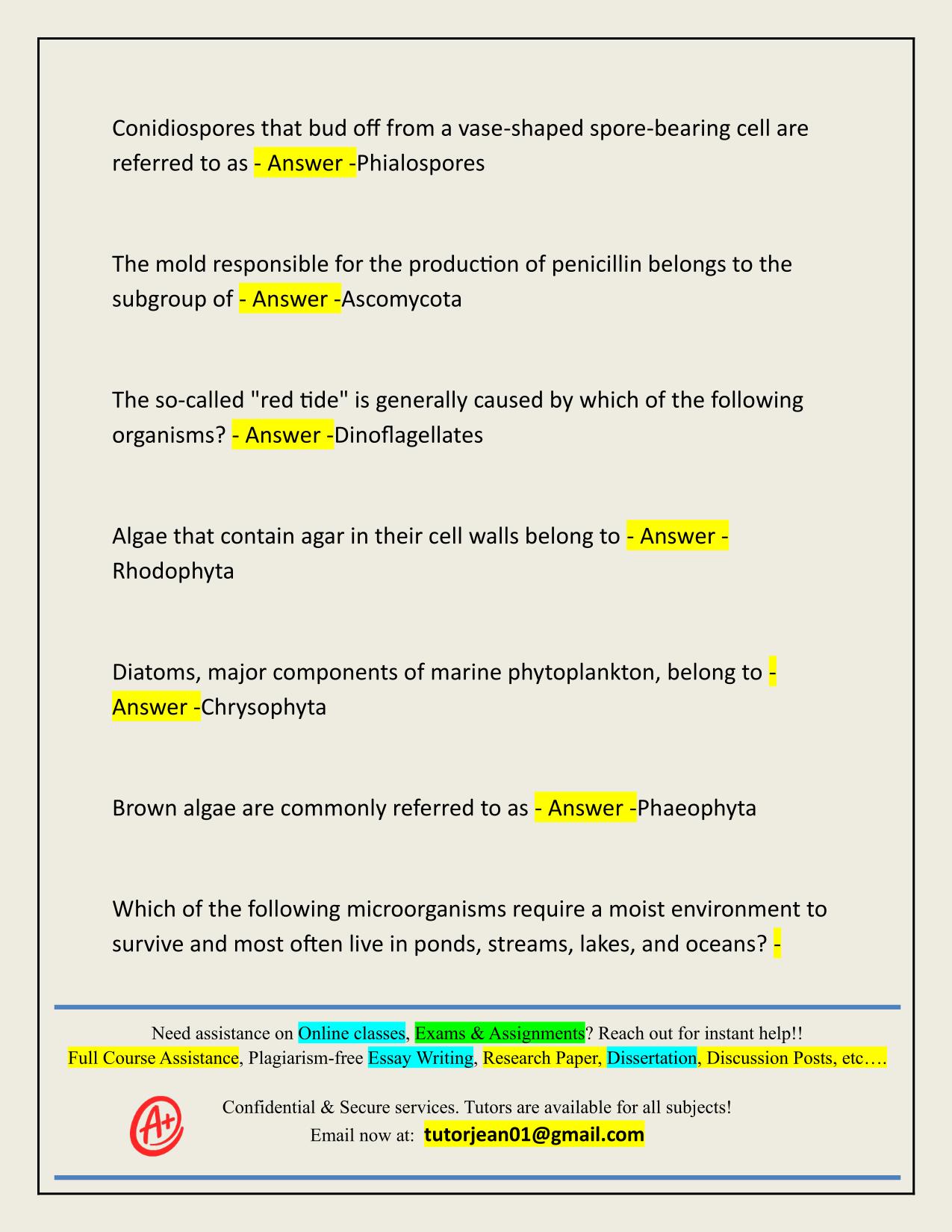 MICROBIOLOGY FINAL REVIEW (JERSEY COLLEGE) ACTUAL 2025/2026 WITH VERIFIED ANSWERS