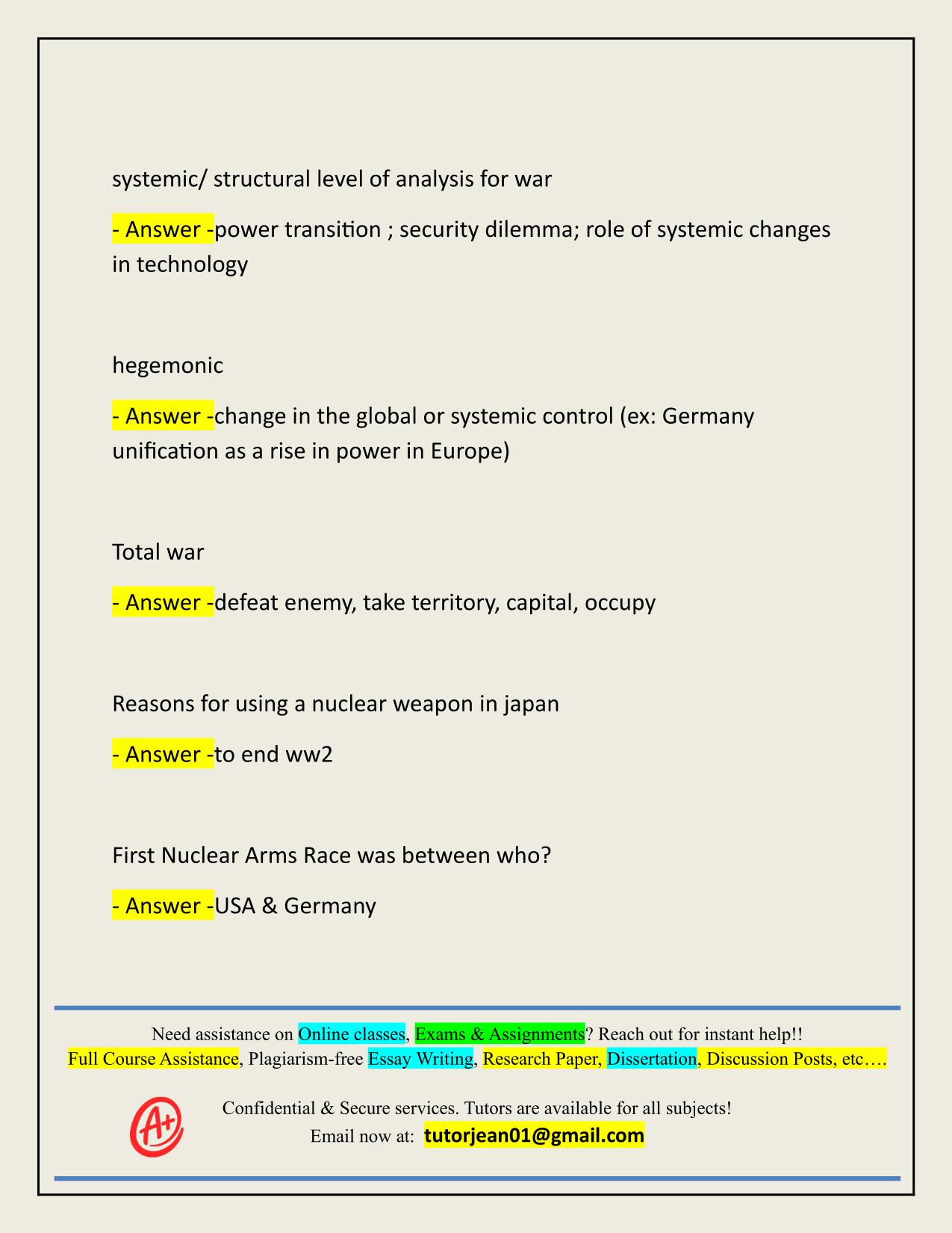 POLI 105 EXAM 2 IR VCU ACTUAL 2025/2026