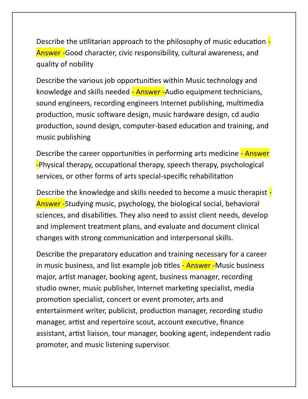 Pedagogy, Professional Issues and Technology Music Praxis 5113 Q&A Latest Update