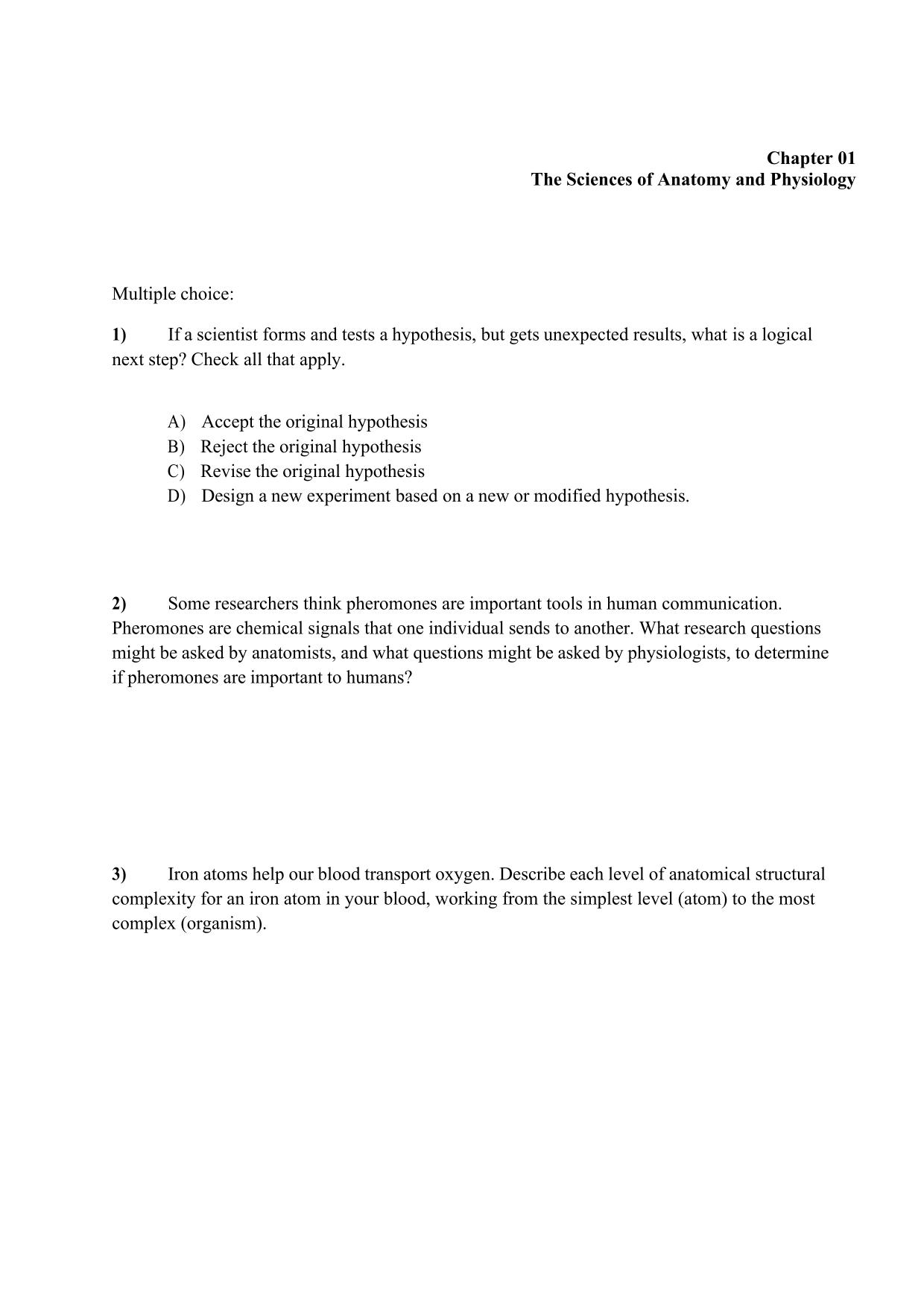 Test Bank for Anatomy and Physiology An Integrative Approach, 4th Edition, McKinley, ISBN10: 1260265218, ISBN13: 9781260265217