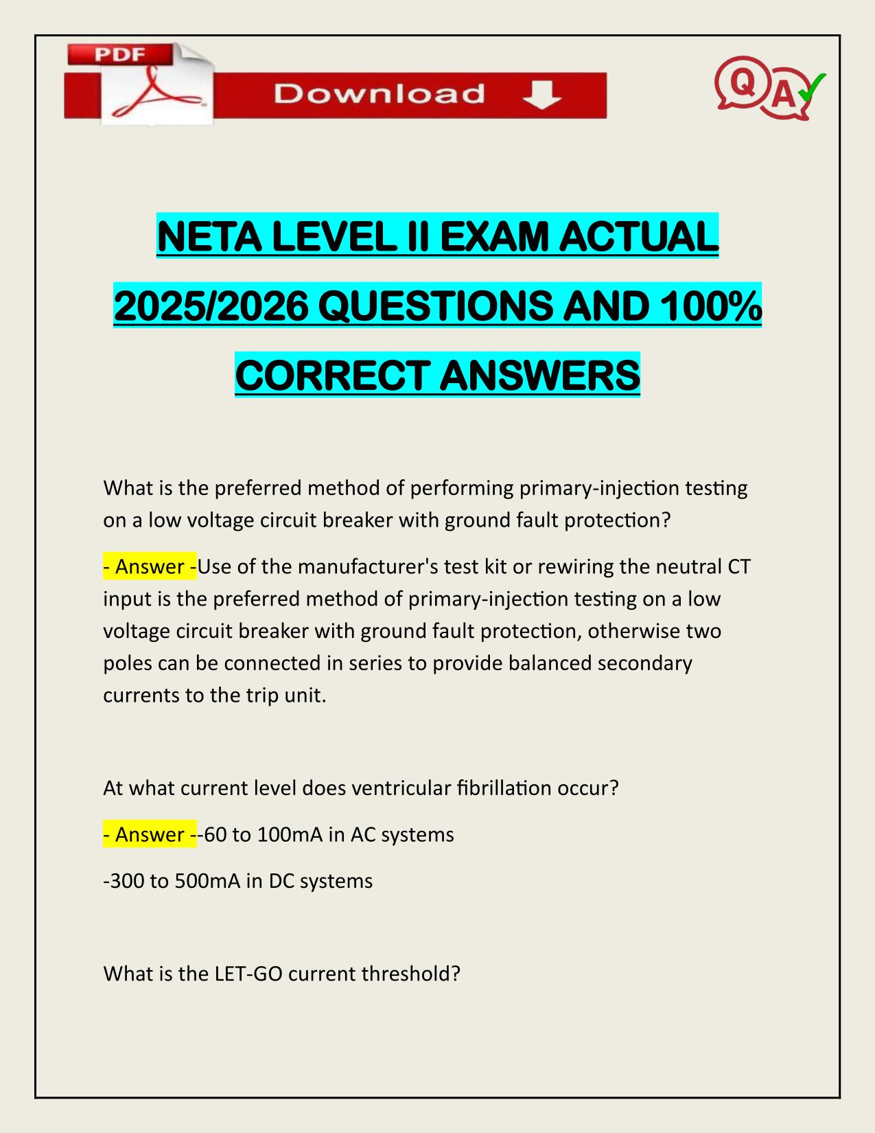 BUNDLE FOR NETA EXAMS ACTUAL 2025/2026 Q&A 100% PASS