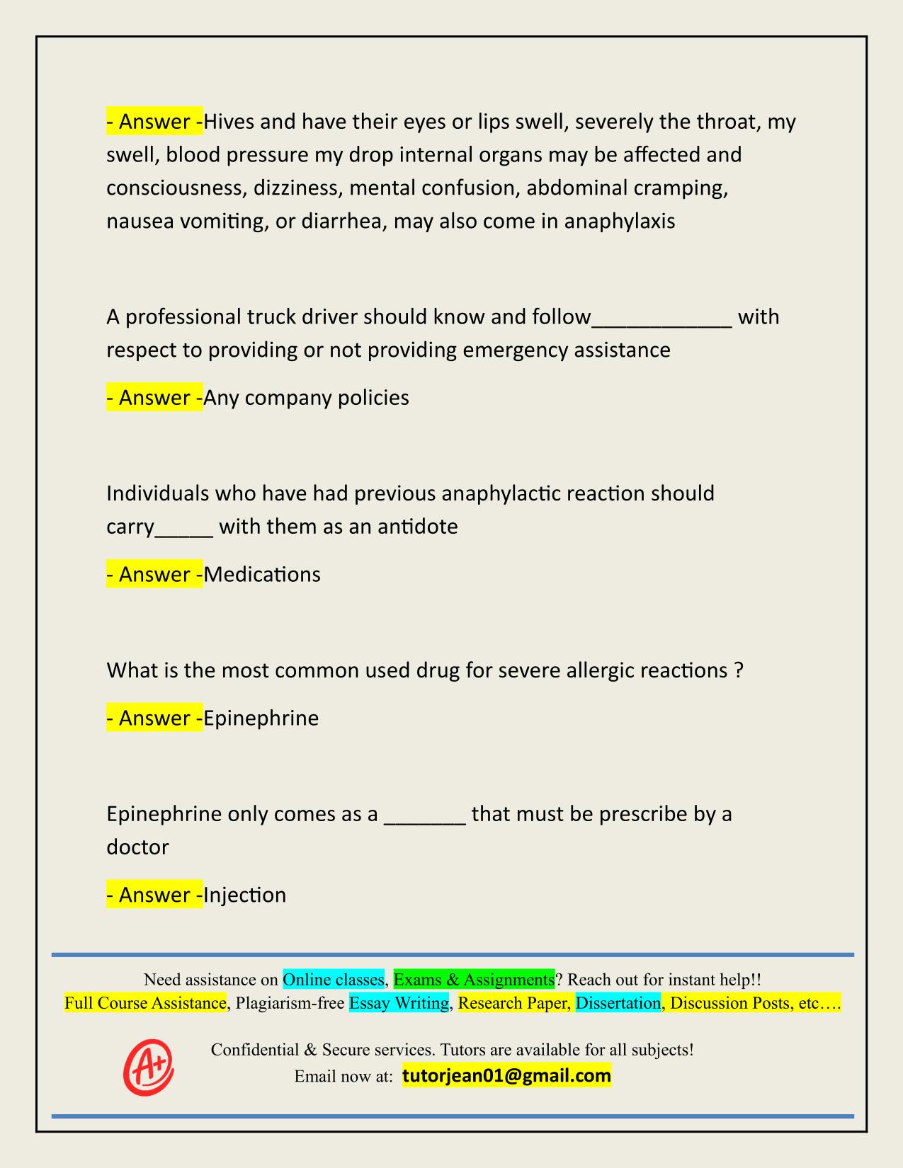 FACTS FOR DRIVERS FIRST AIDE ACTUAL 2025/2026 Q&A 100% PASS