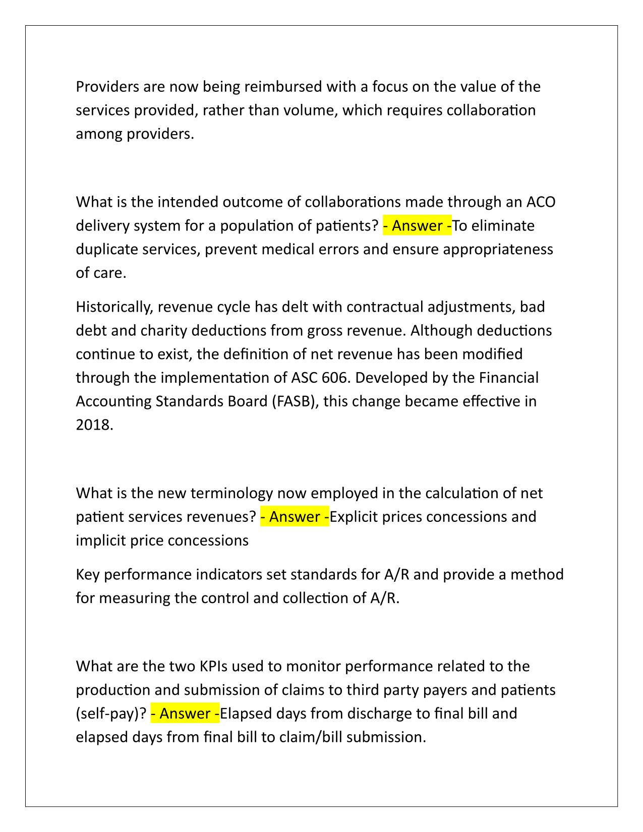 Certified Revenue Cycle Representative-CRCR EXAM Q&A Latest Update