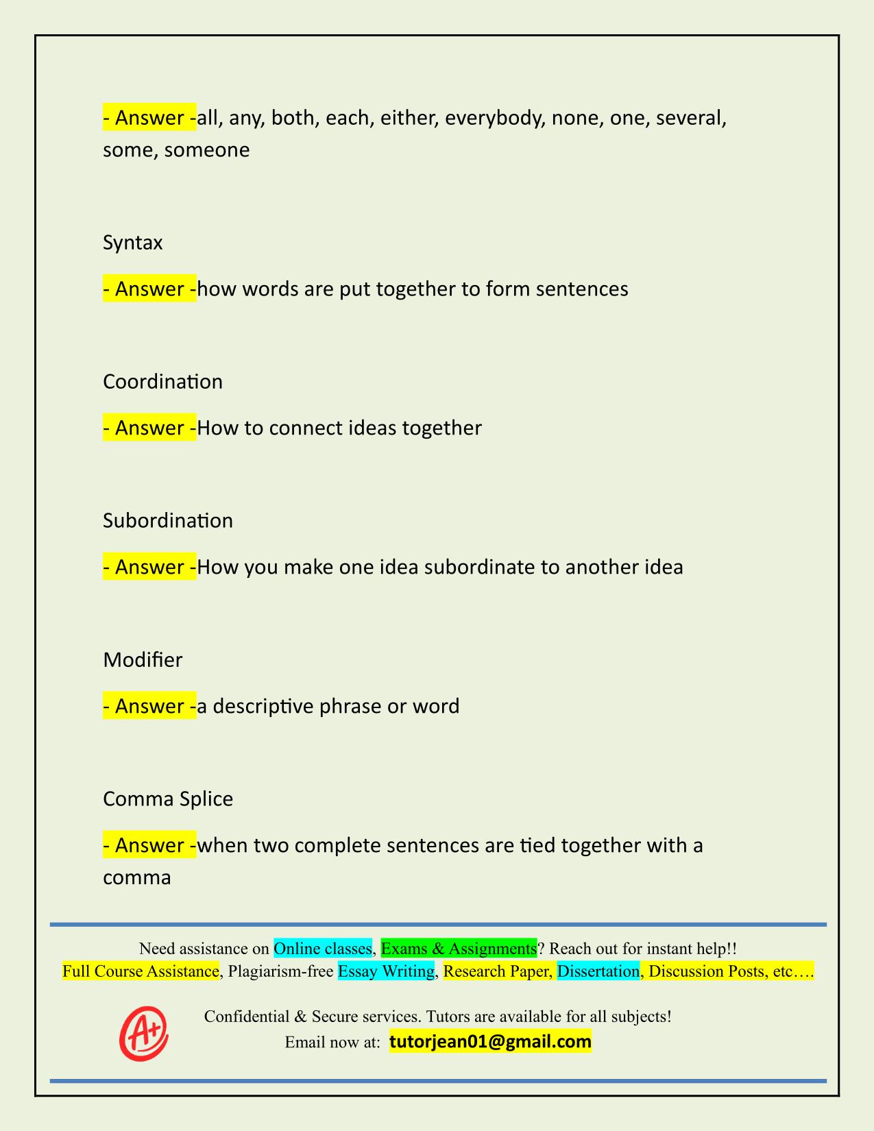 CLEP COLLEGE COMPOSITION MODULAR ACTUAL 2025/2026 QUESTIONS AND 100% CORRECT ANSWERS