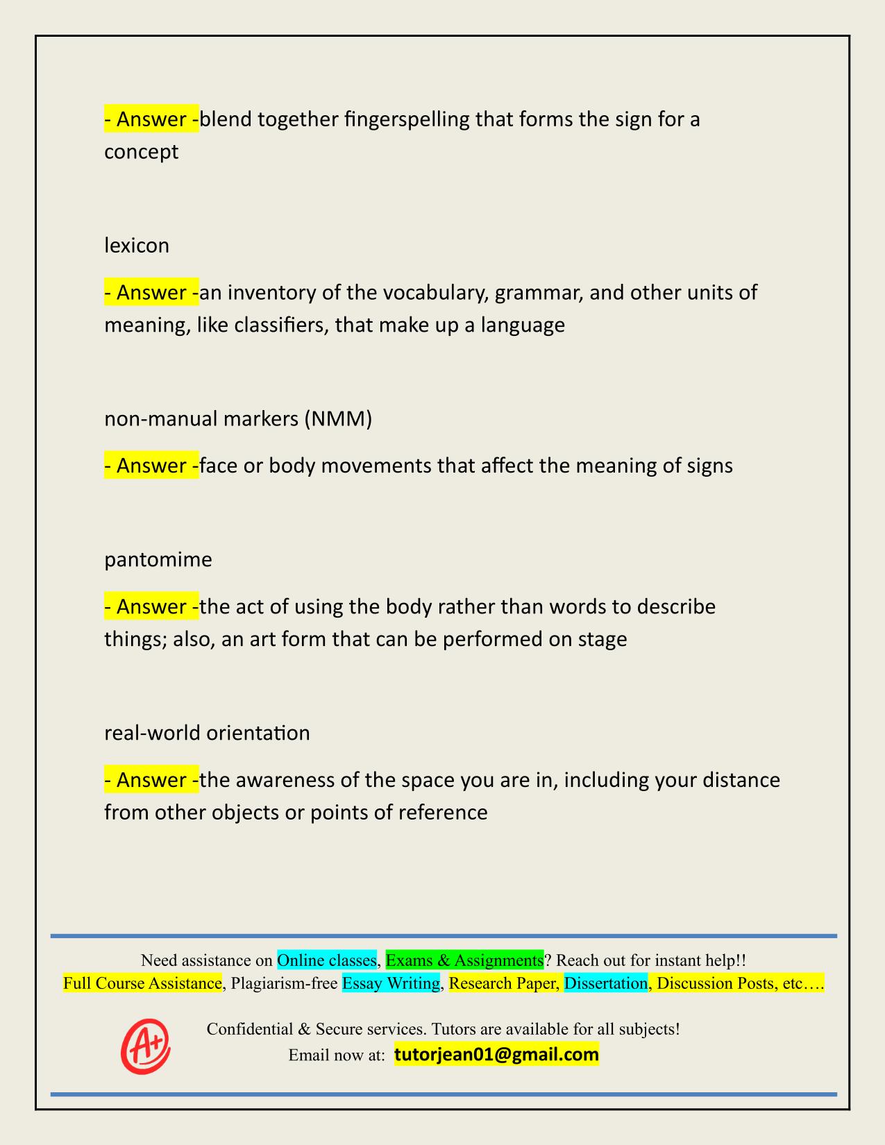 ASL2A FINAL EXAM STUDY SET ACTUAL 2025/2026 UPDATED