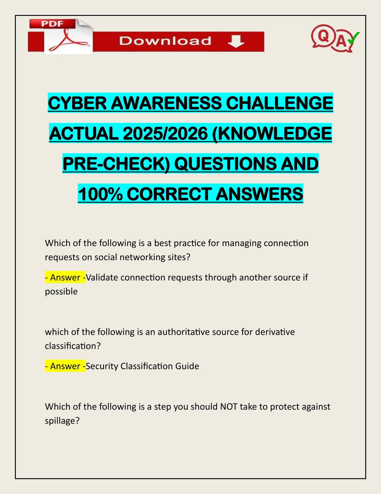 BUNDLE FOR CYBER AWARENESS CHALLENGE 2025/2026 UPDATE
