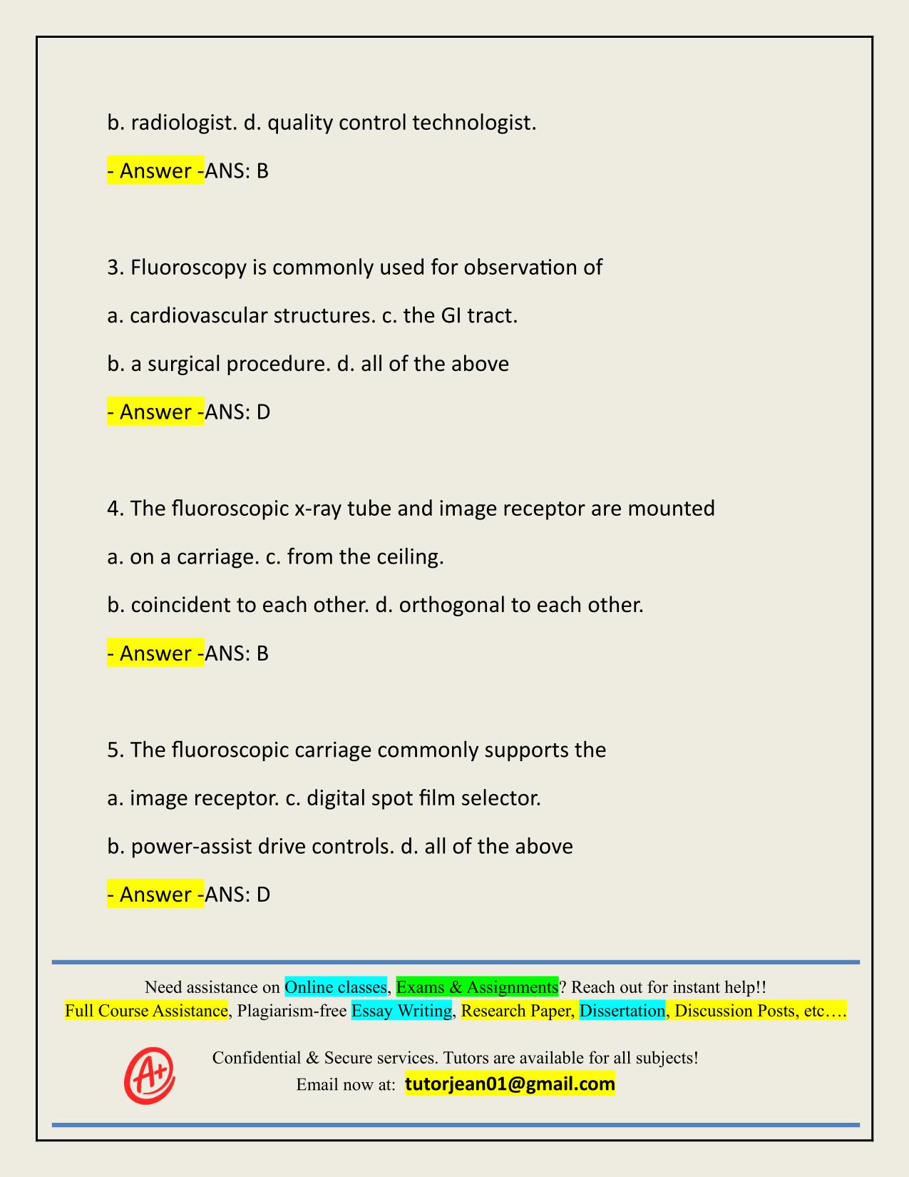 2025/2026 RADIOLOGY PHYSICS CHAPTER 36 FLUOROSCOPY ACTUAL QUESTIONS AND 100% CORRECT ANSWERS