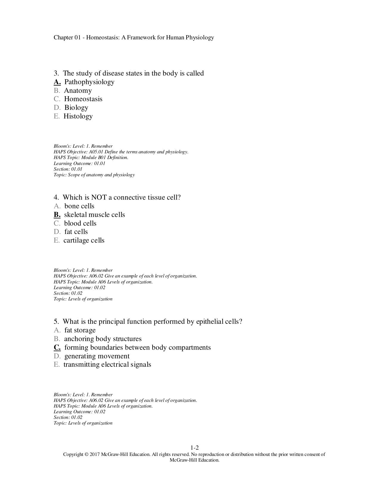 Test Bank For Vander’s Human Physiology 14th Edition ISBN 9781259294099 All Chapters Latest Update PDF Download