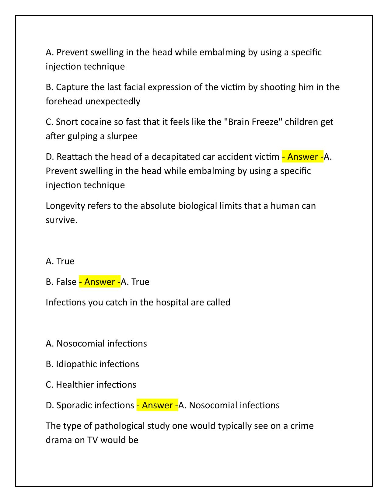 Pathology FSE-214-0904 Final Q&A Latest Update 2025-2026