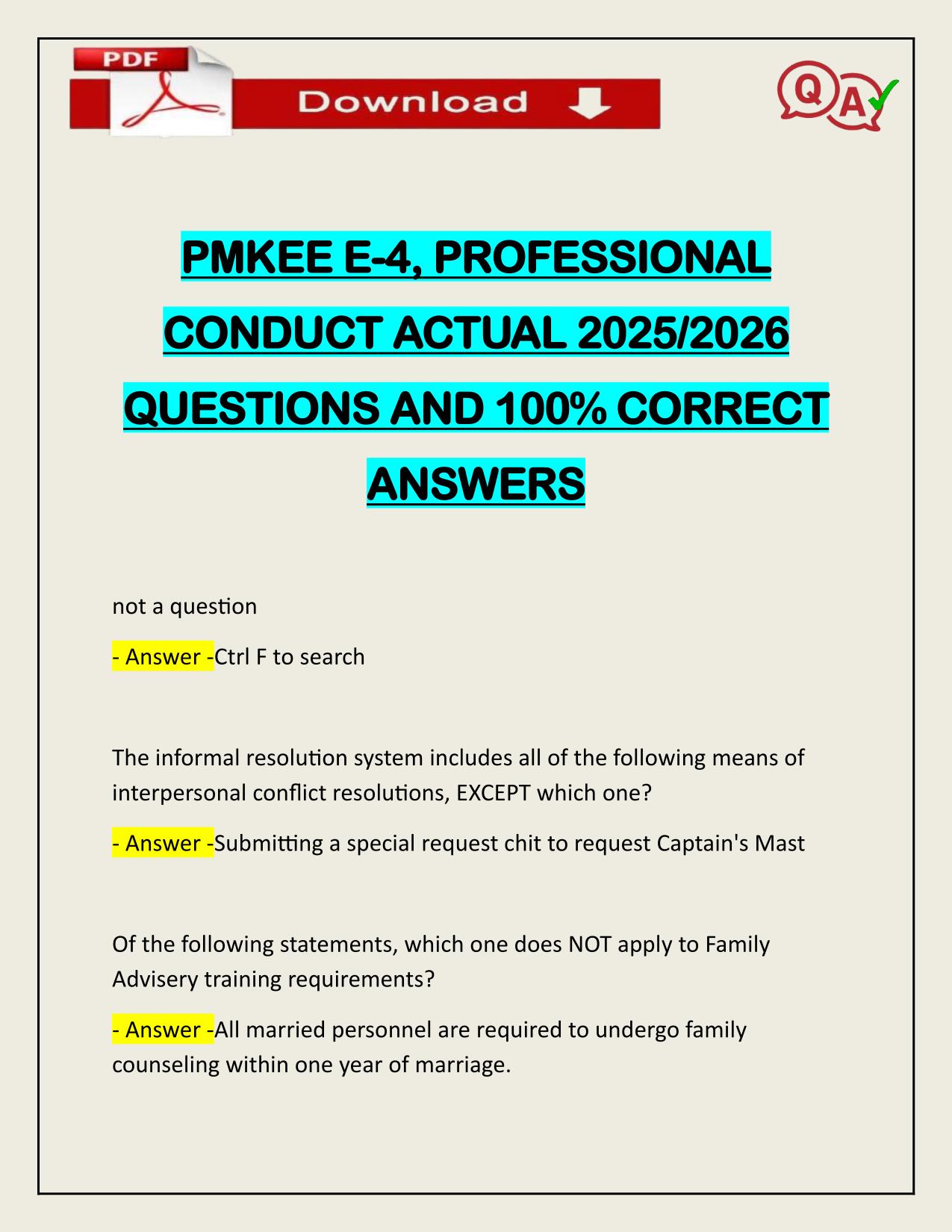 PMKEE E-4, PROFESSIONAL CONDUCT ACTUAL 2025/2026 UPDATE
