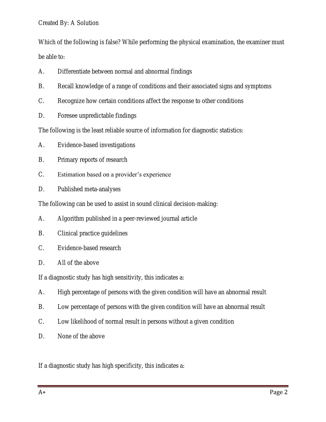 TEST BANK FOR ADVANCED ASSESSMENT: INTERPRETING FINDINGS & FORMULATING DIFFERENTIAL DIAGNOSES 5TH ED, MARY J.GOOLSBY ISBN-10 1719645930