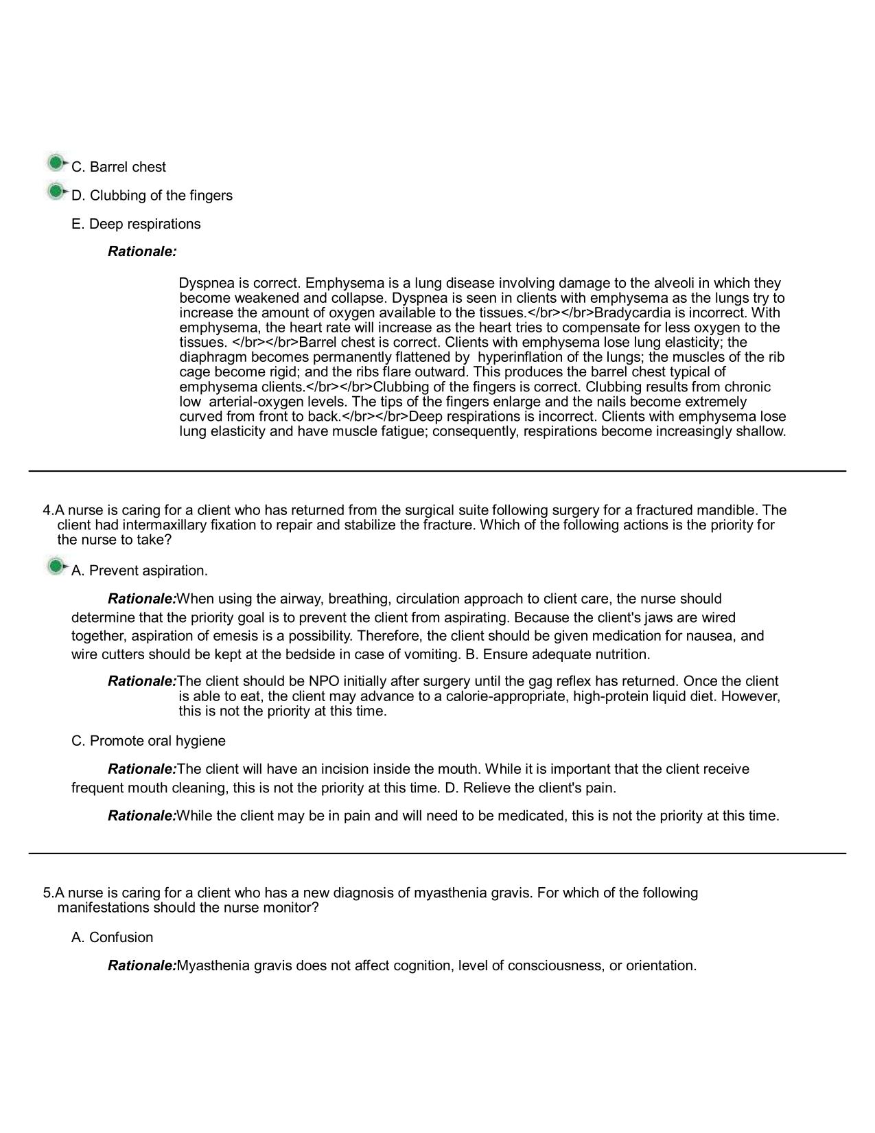 ATI Medical Surgical Respiratory Detailed Answer Key 2025/2026