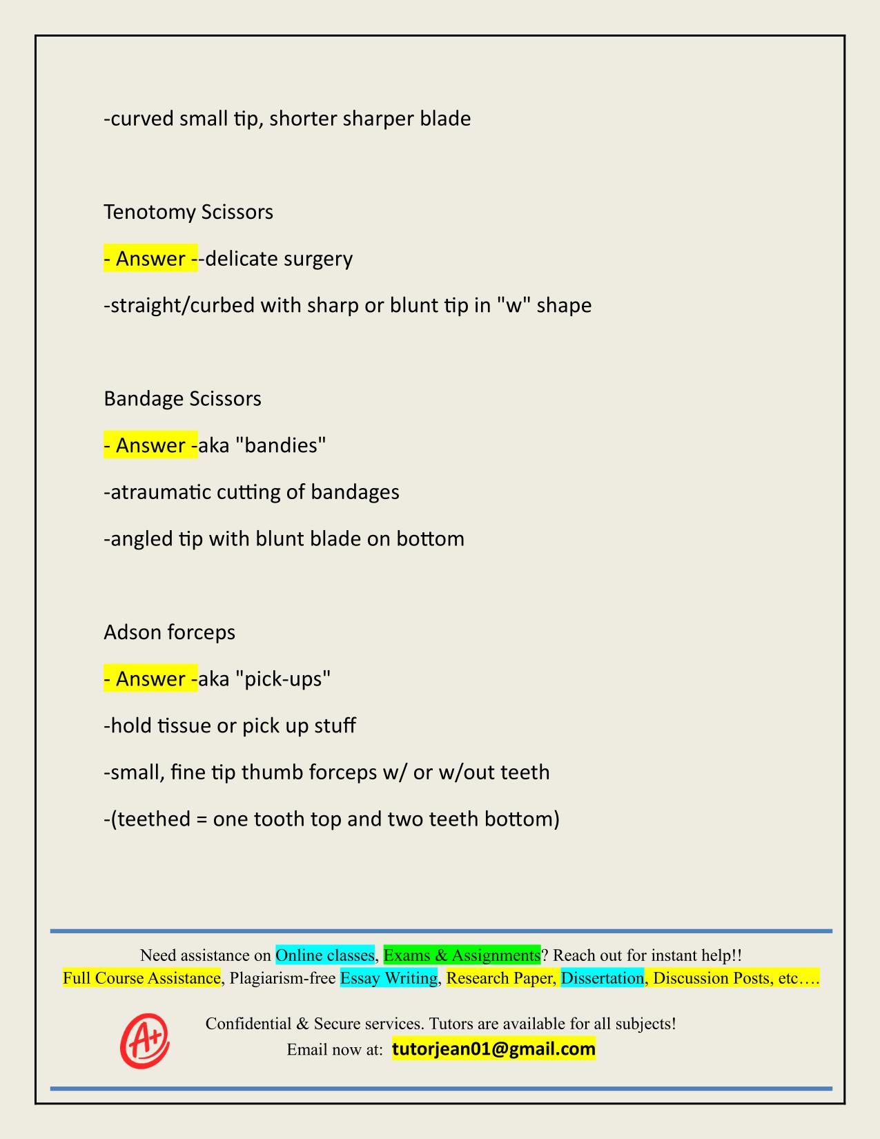 2025/2026 COMMON SURGICAL INSTRUMENTATION - MEDICAL SALES COLLEGE ACTUAL Q&A 100% PASS