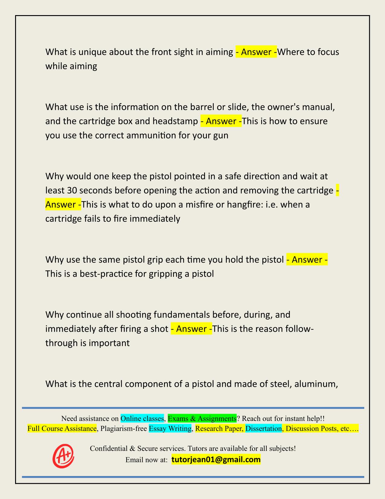 NRA PISTOL SHOOTING EXAM ACTUAL 2025/2026 CORRECTLY ANSWERED
