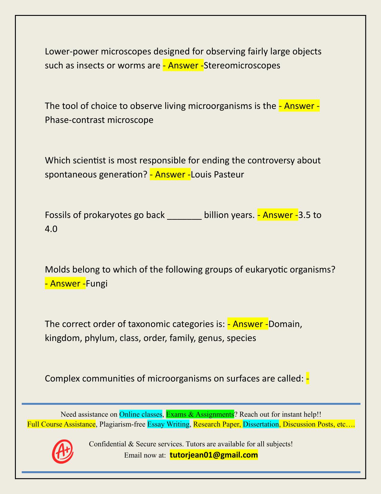 MICROBIOLOGY JERSEY COLLEGE MIDTERM REVIEW ACTUAL 2025/2026