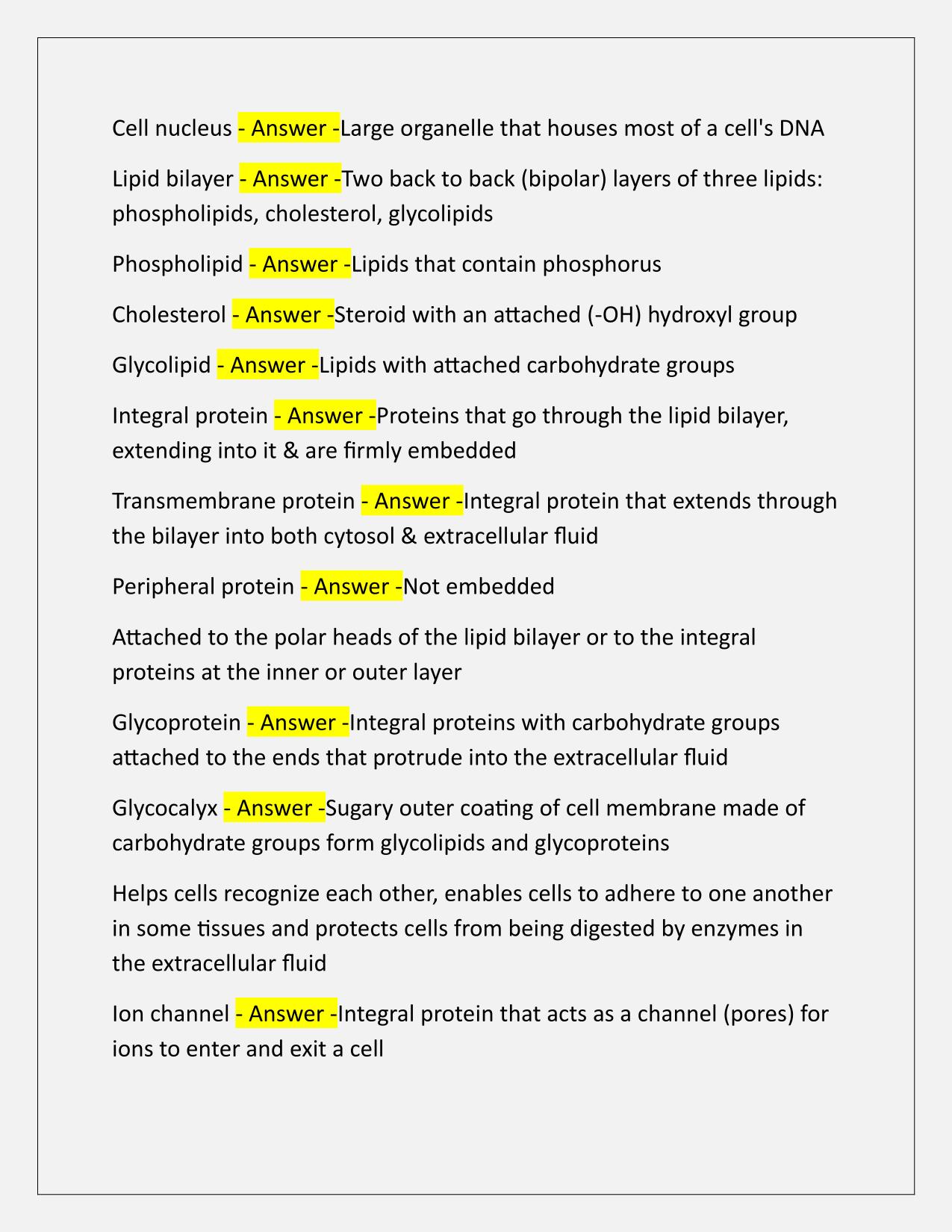Athabasca BIOL 235 Ch 3 Cellular Level of Organization Q&A Latest Update