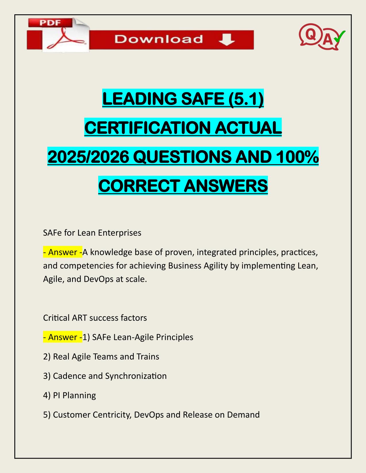 LEADING SAFE (5.1) CERTIFICATION ACTUAL 2025/2026