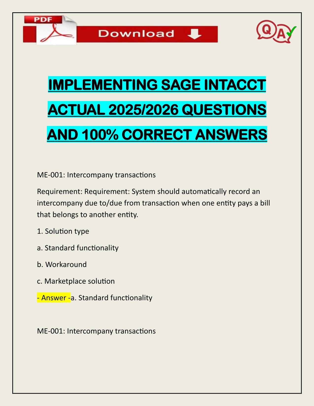IMPLEMENTING SAGE INTACCT ACTUAL 2025/2026 LATEST UPDATE