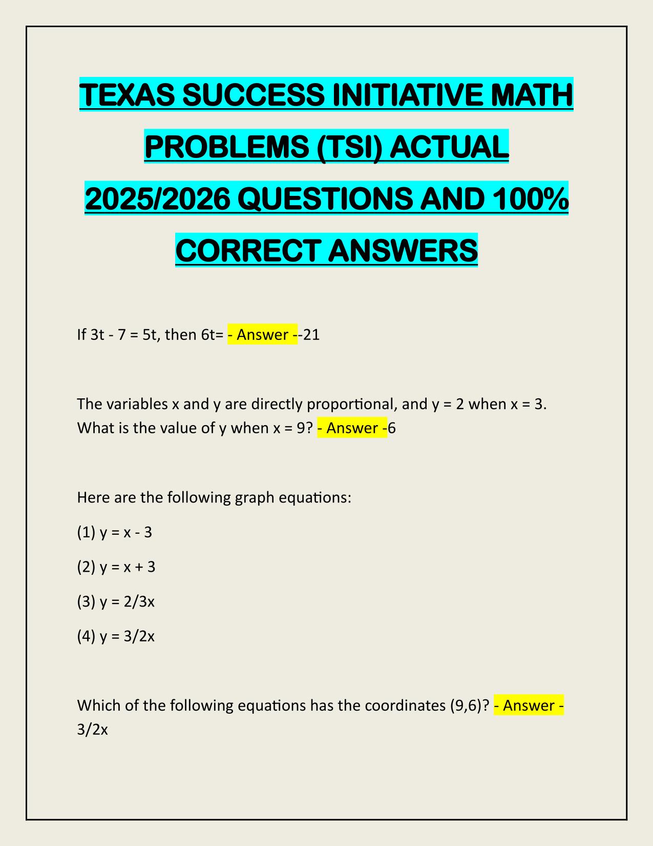 Bundle for CLEP and TSI Math and Reading