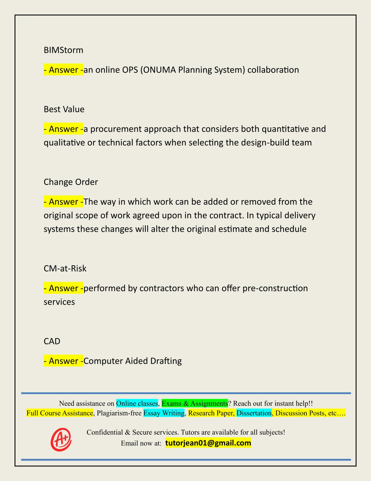 DBIA FINAL EXAM STUDY GUIDE ACTUAL 2025/2026 QUESTIONS AND 100% CORRECT ANSWERS