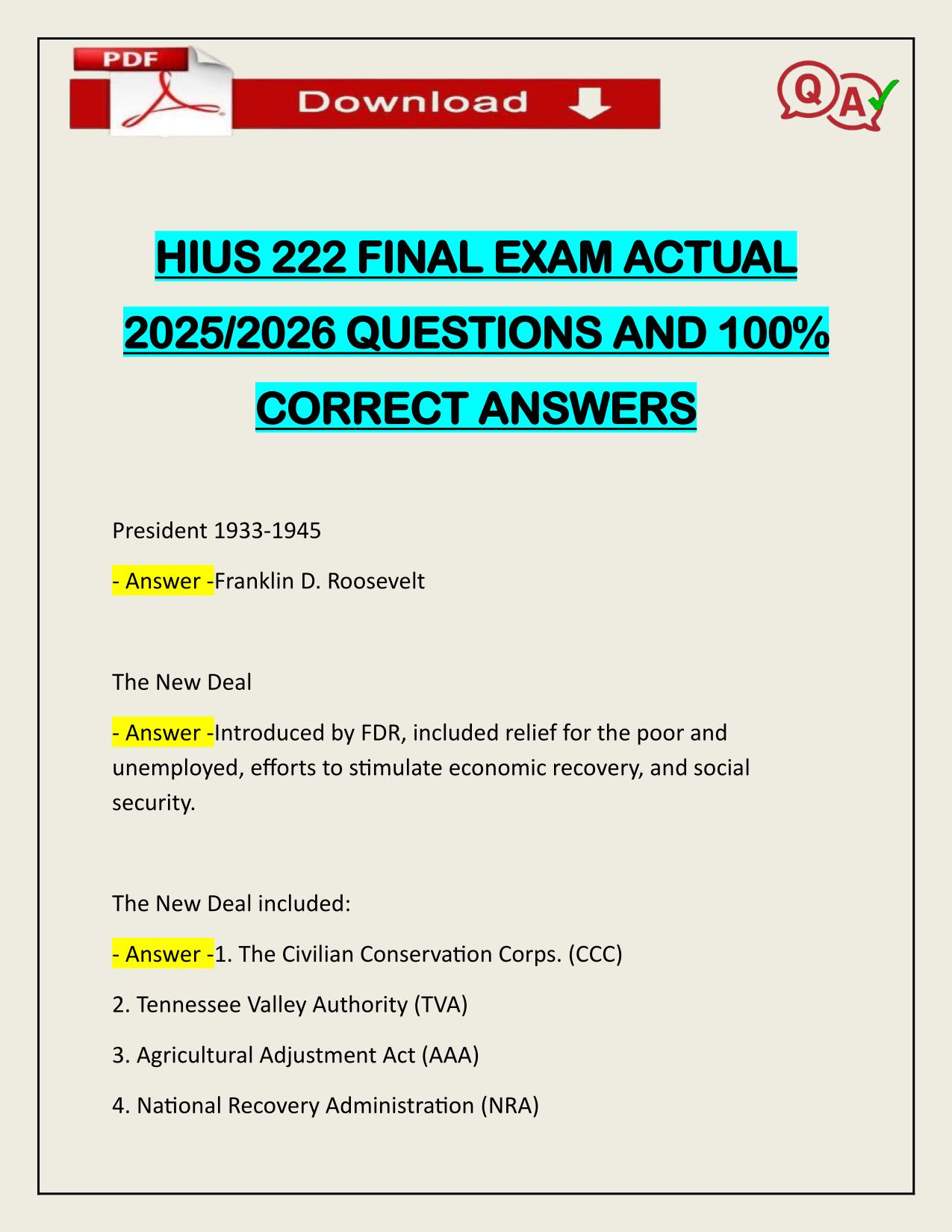 HIUS 222 FINAL EXAM ACTUAL 2025/2026 WITH CORRECT ANSWERS