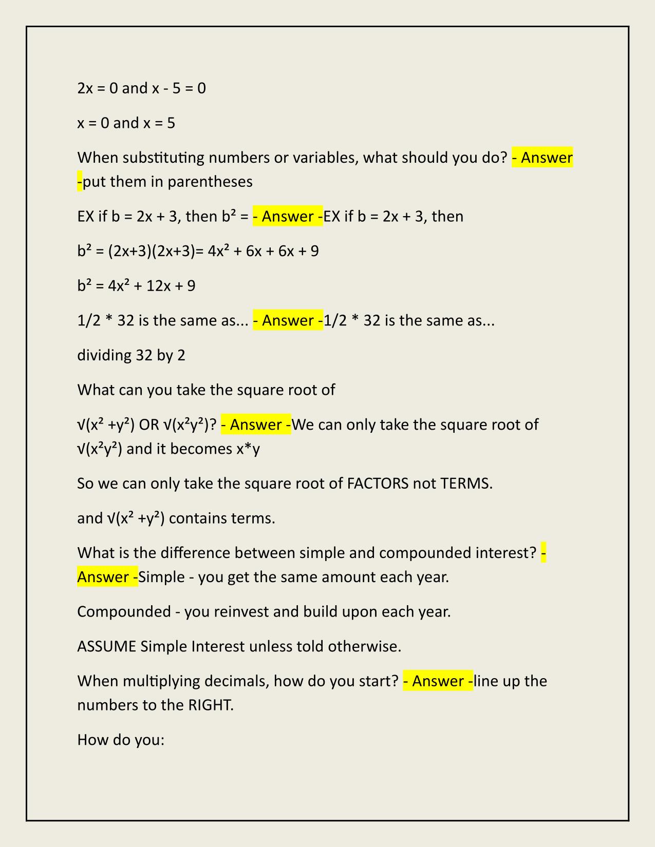 MATTHEW L'S TSI MATH CARDS ACTUAL 2025/2026 QUESTIONS AND 100% CORRECT ANSWERS