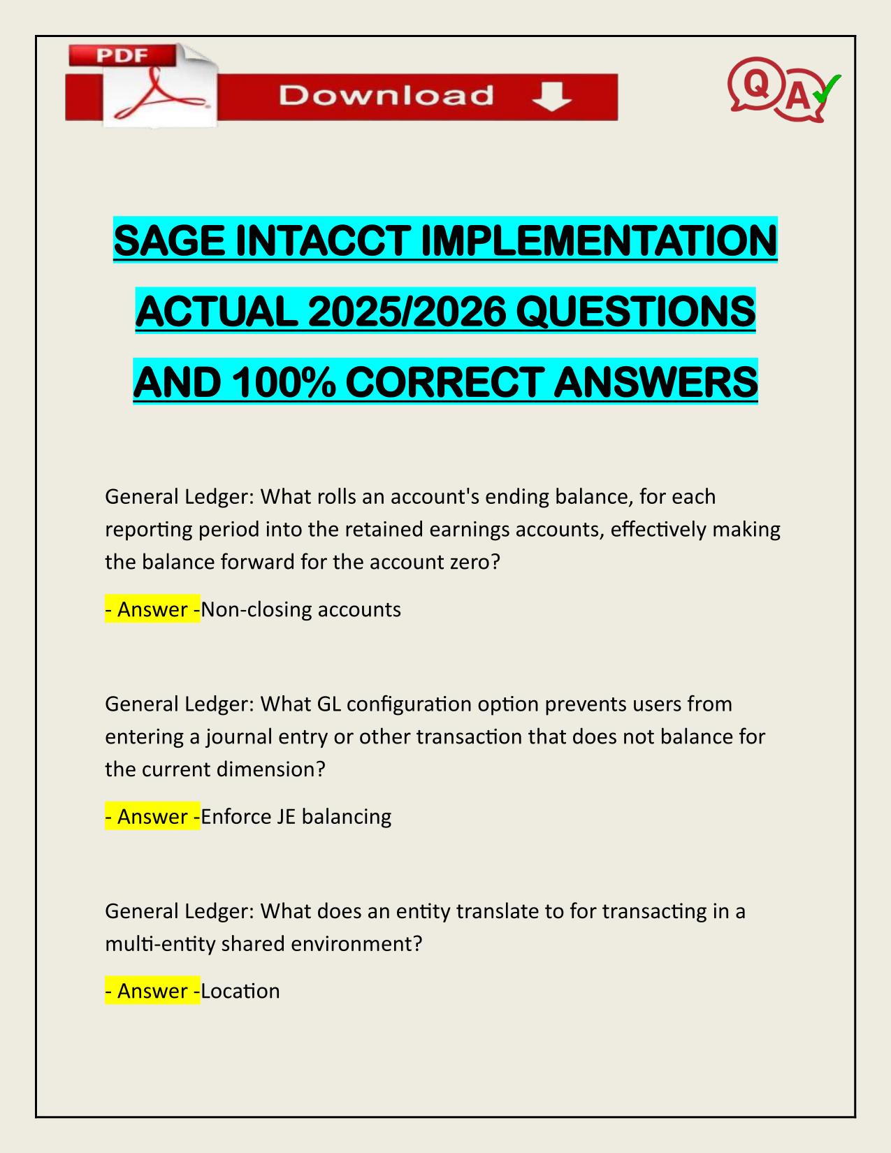 SAGE INTACCT IMPLEMENTATION ACTUAL 2025/2026 LATEST UPDATE