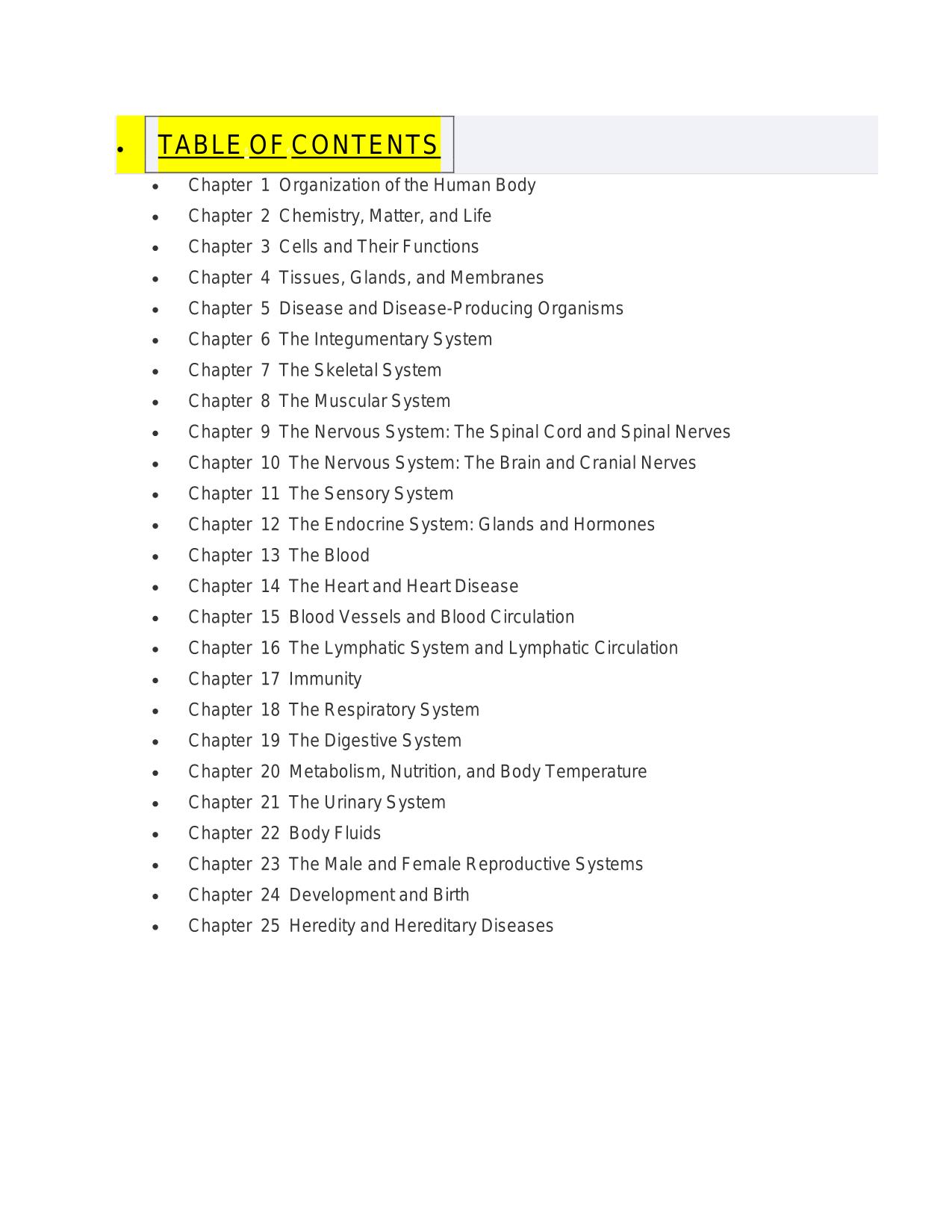 Test Bank Memmlers Structure and Function of the Human Body 14th Edition Cohen ISBN 9781284564471