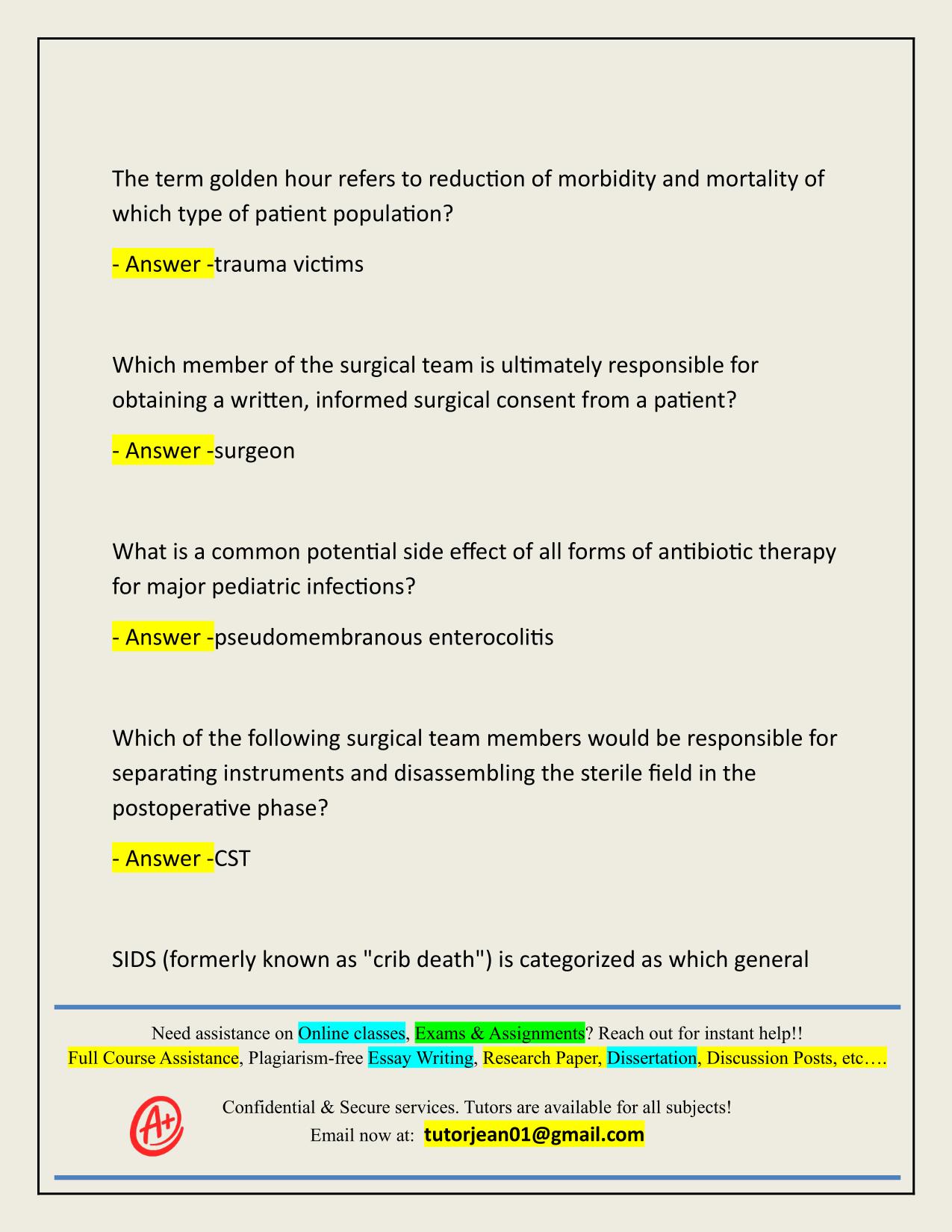 SURGICAL TECHNOLOGY MIDTERM CH 1-4 ACTUAL 2025/2026 UPDATE