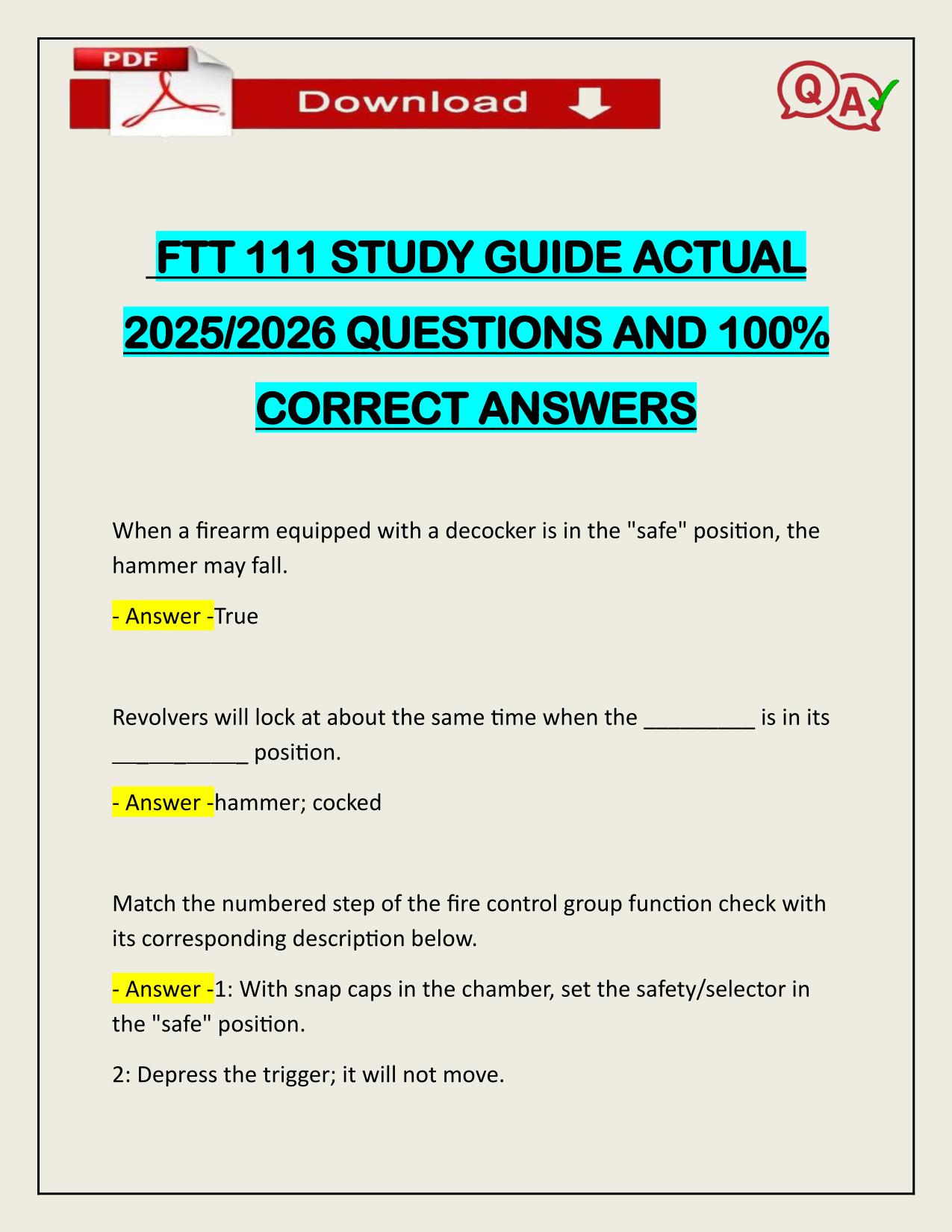 FTT 111 STUDY GUIDE ACTUAL 2025/2026 Q&A