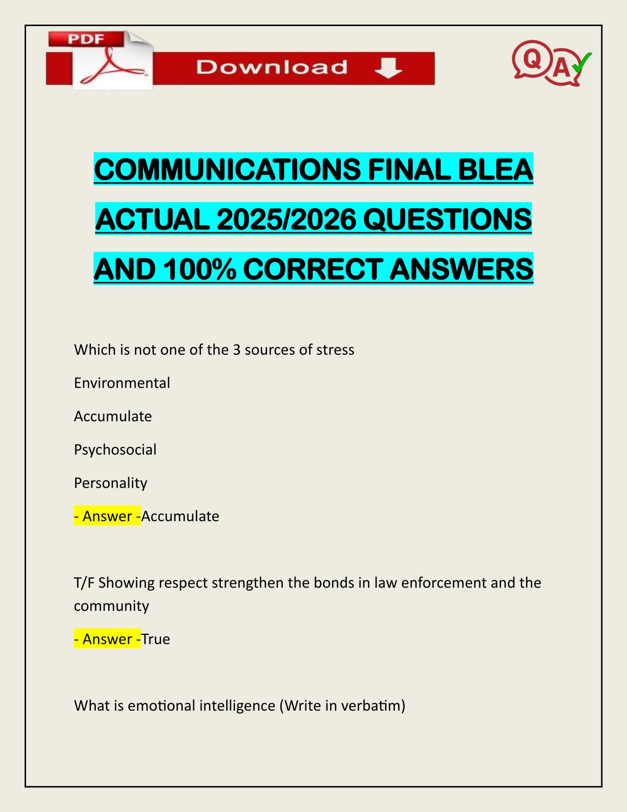 COMMUNICATIONS FINAL BLEA ACTUAL 2025/2026 LATEST UPDATE