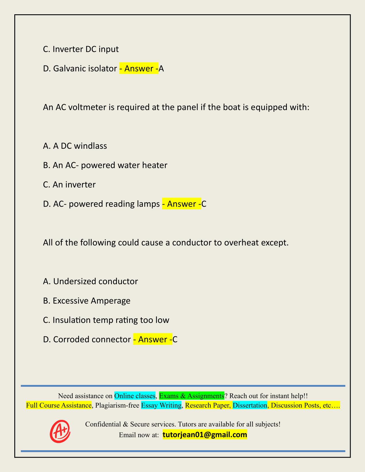 ABYC ELECTRICAL 2 ACTUAL 2025/2026 Q&A