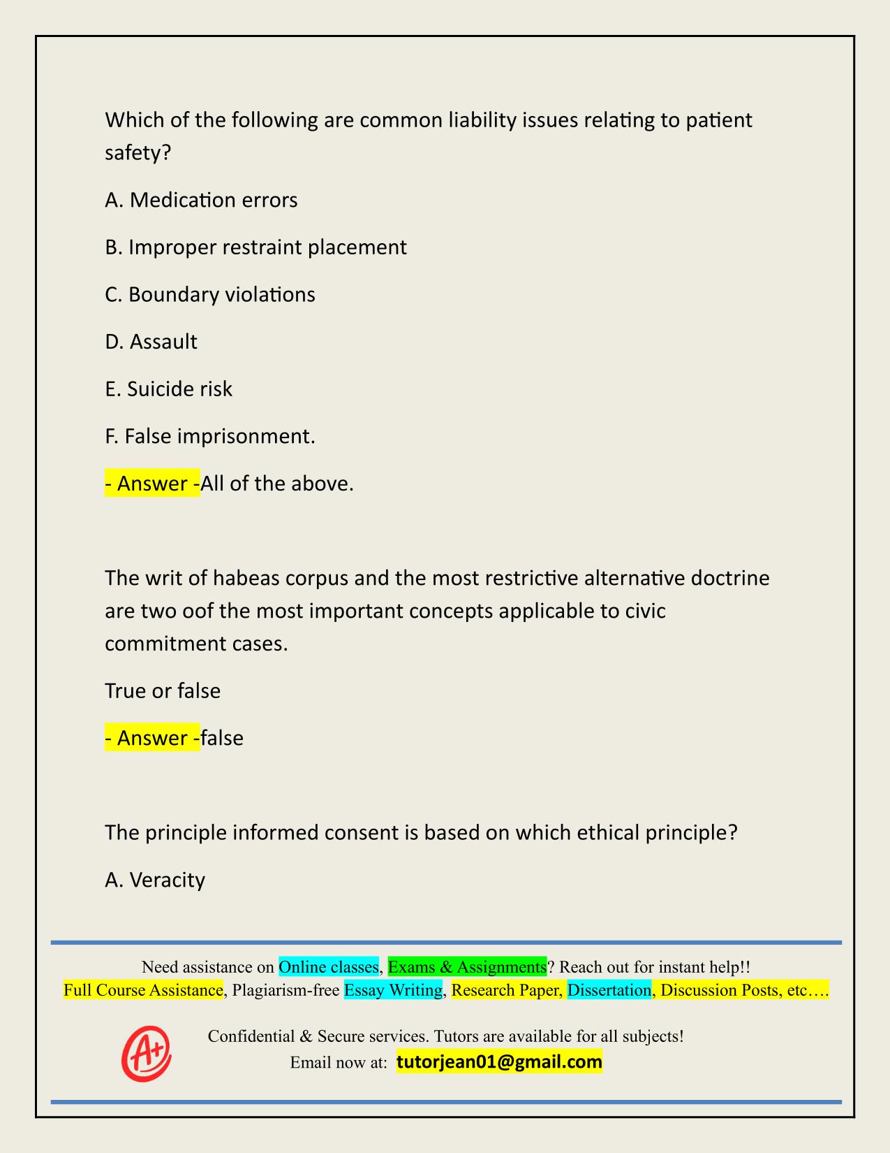 PCA (MENTAL HEALTH EXAM 1) ACTUAL 2025/2026 QUESTIONS AND 100% CORRECT ANSWERS