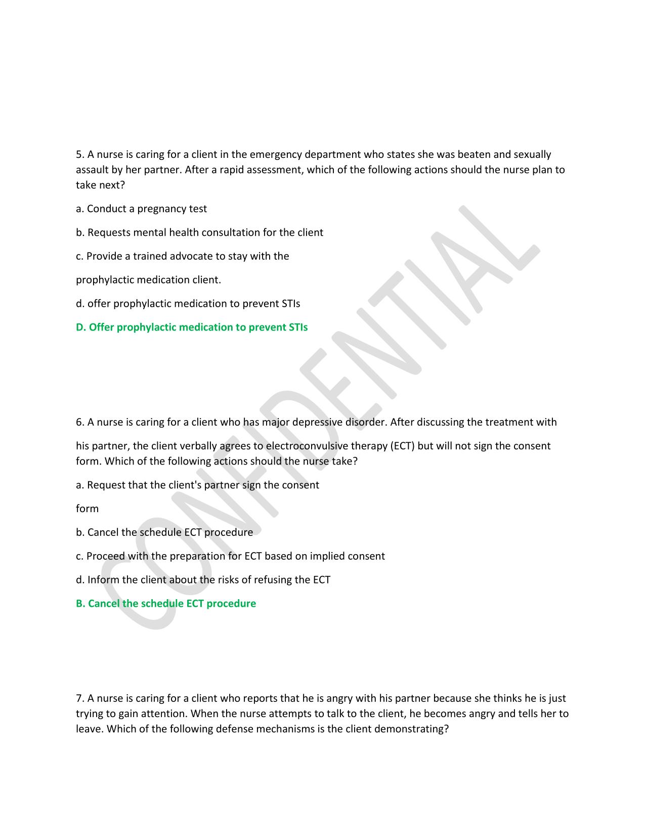 2025/2026 NGN ATI MENTAL HEALTH PROCTORED RETAKE EXAM UPDATED