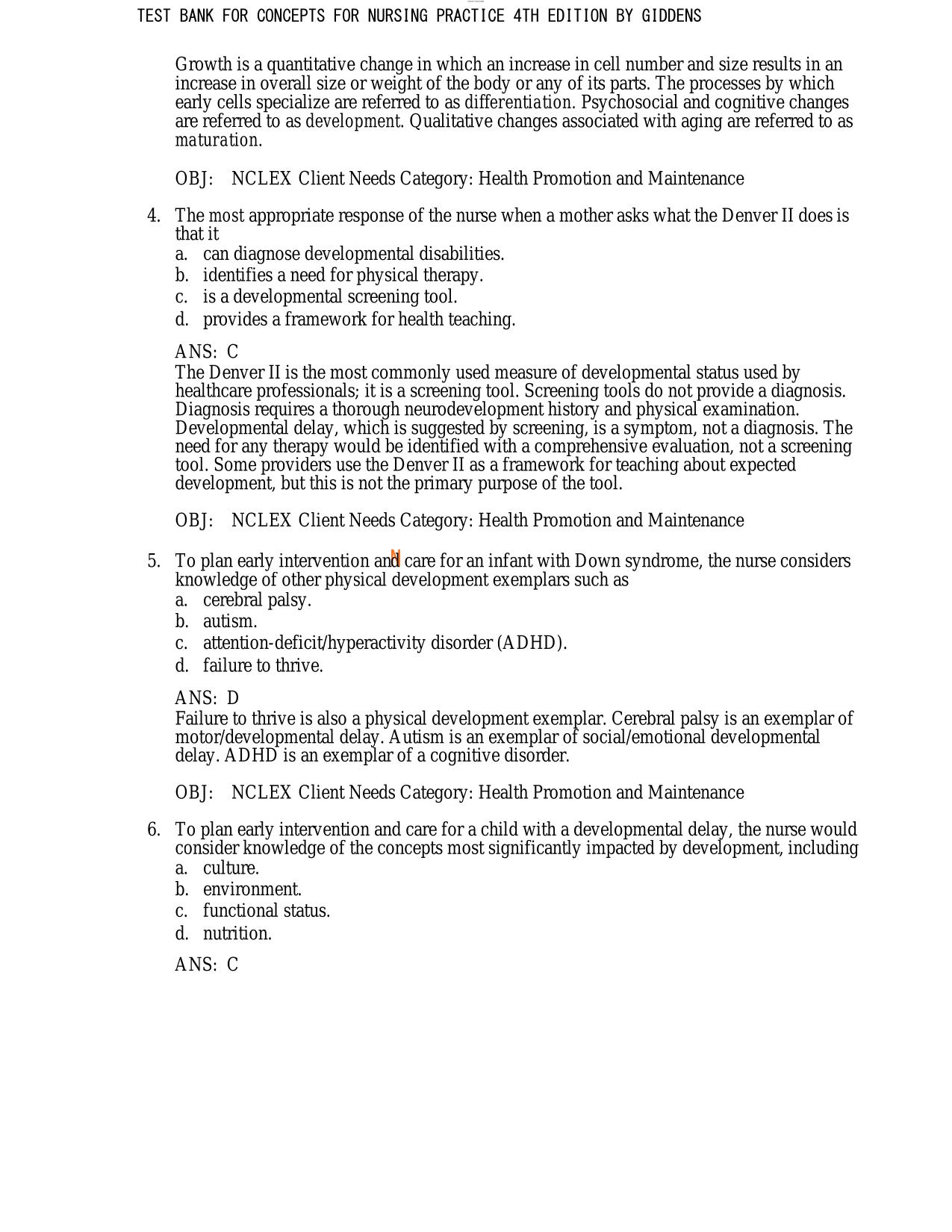 Test Bank Concepts for Nursing Practice (4TH Ed) by Jean Giddens ISBN: 9780323809825 PDF Download Latest 2025/2026
