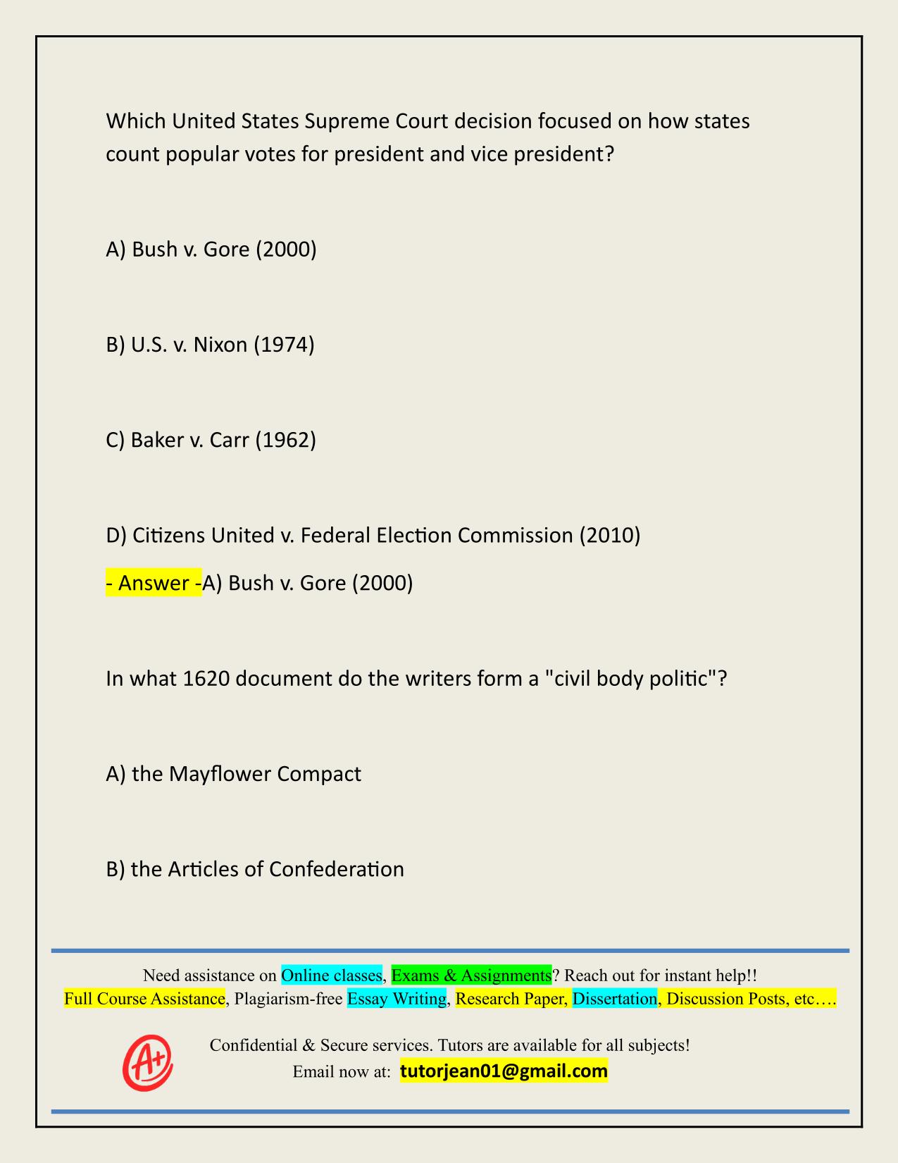 FL CIVIC LITERACY EXAM ACTUAL 2025/2026 Q&A