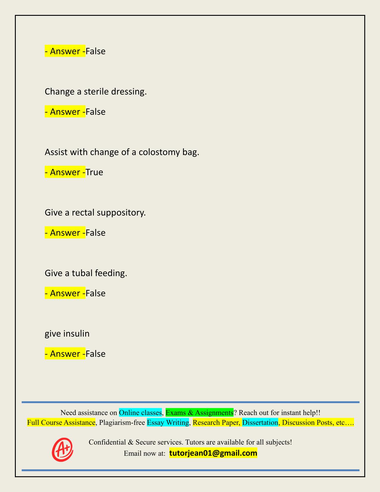 PCA COMPETENCY TEST (GEORGIA EXAM) ACTUAL 2025/2026 QUESTIONS AND 100% CORRECT ANSWERS