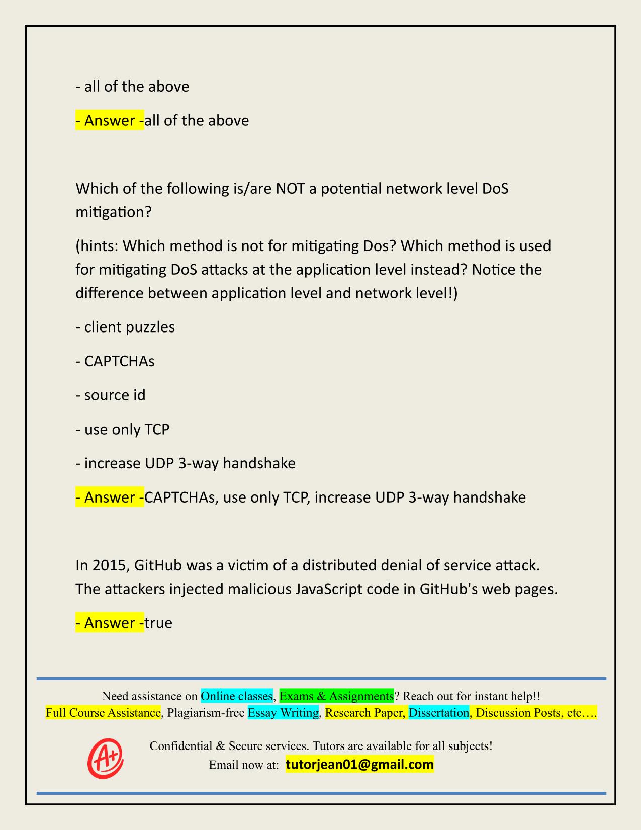 CS6262 QUIZZES ACTUAL 2025/2026 QUESTIONS AND 100% CORRECT ANSWERS