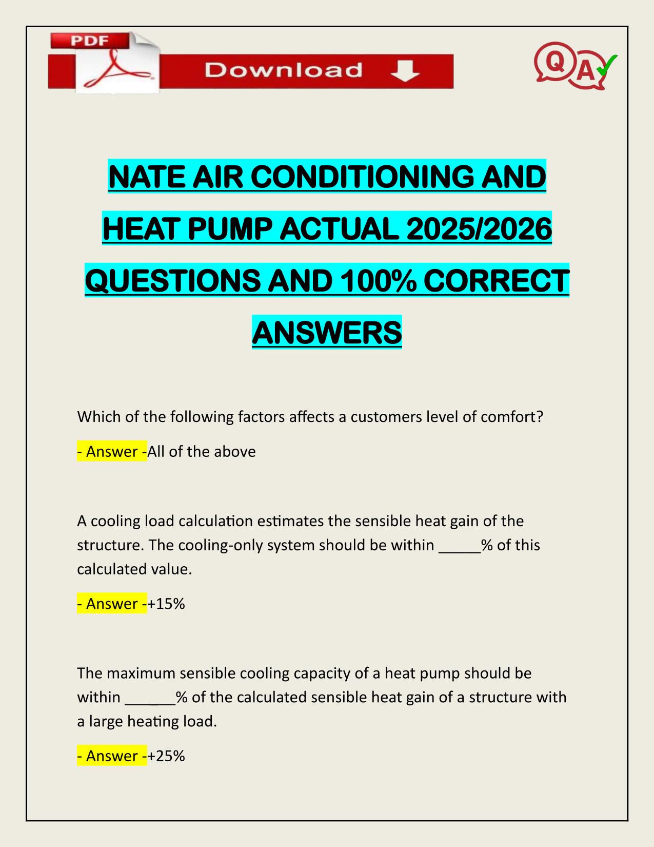 NATE AIR CONDITIONING AND HEAT PUMP ACTUAL 2025/2026