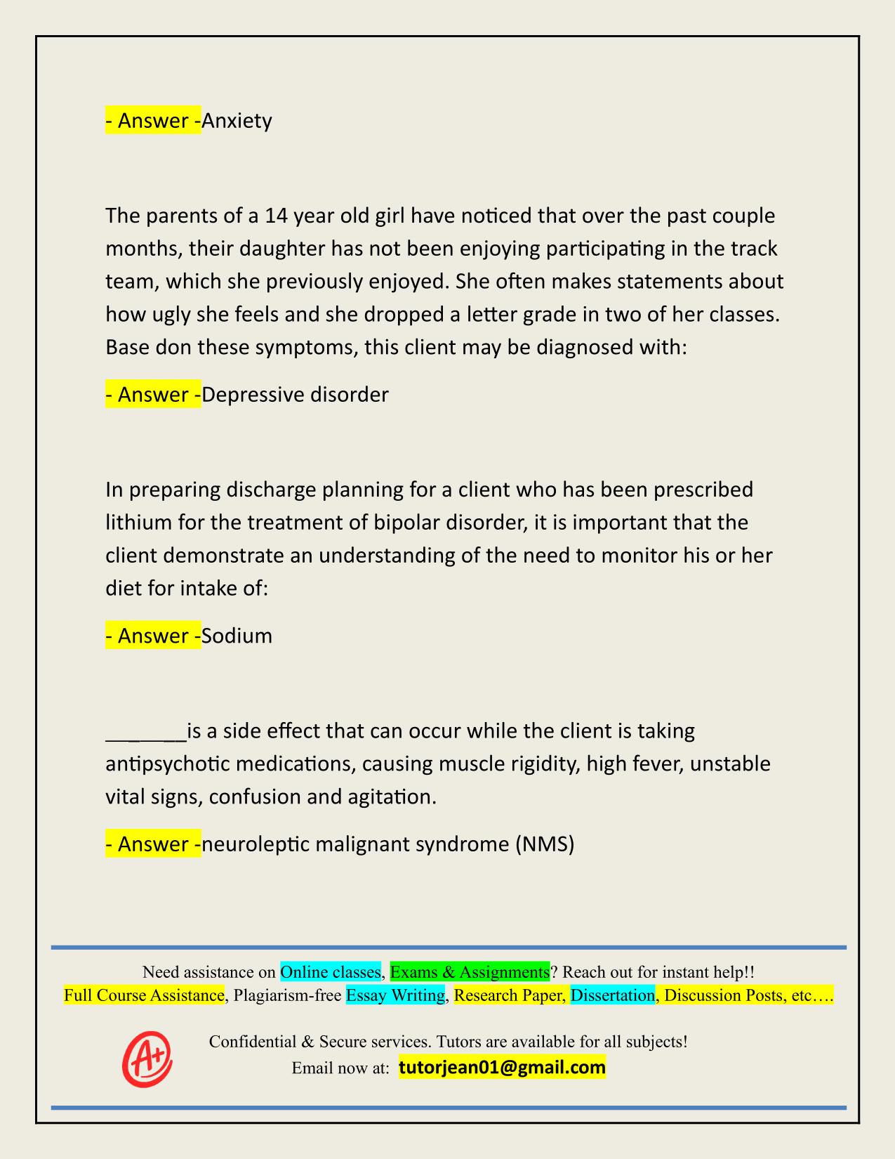 2025/2026 ACTUAL MENTAL HEALTH TECHNICIAN CERTIFICATION EXAM (AMCA)
