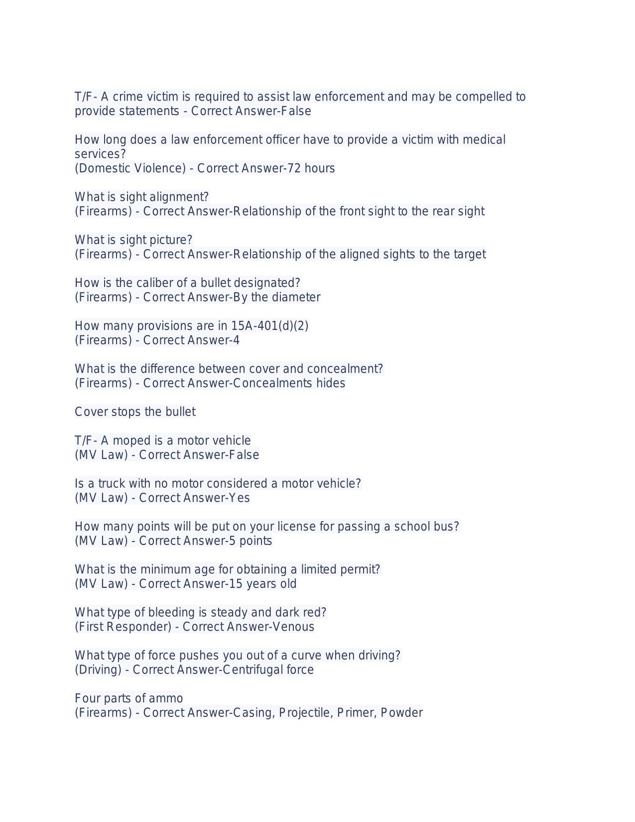 NC BLET State Exam ACTUAL 2025/2026 Q&A 100% PASS
