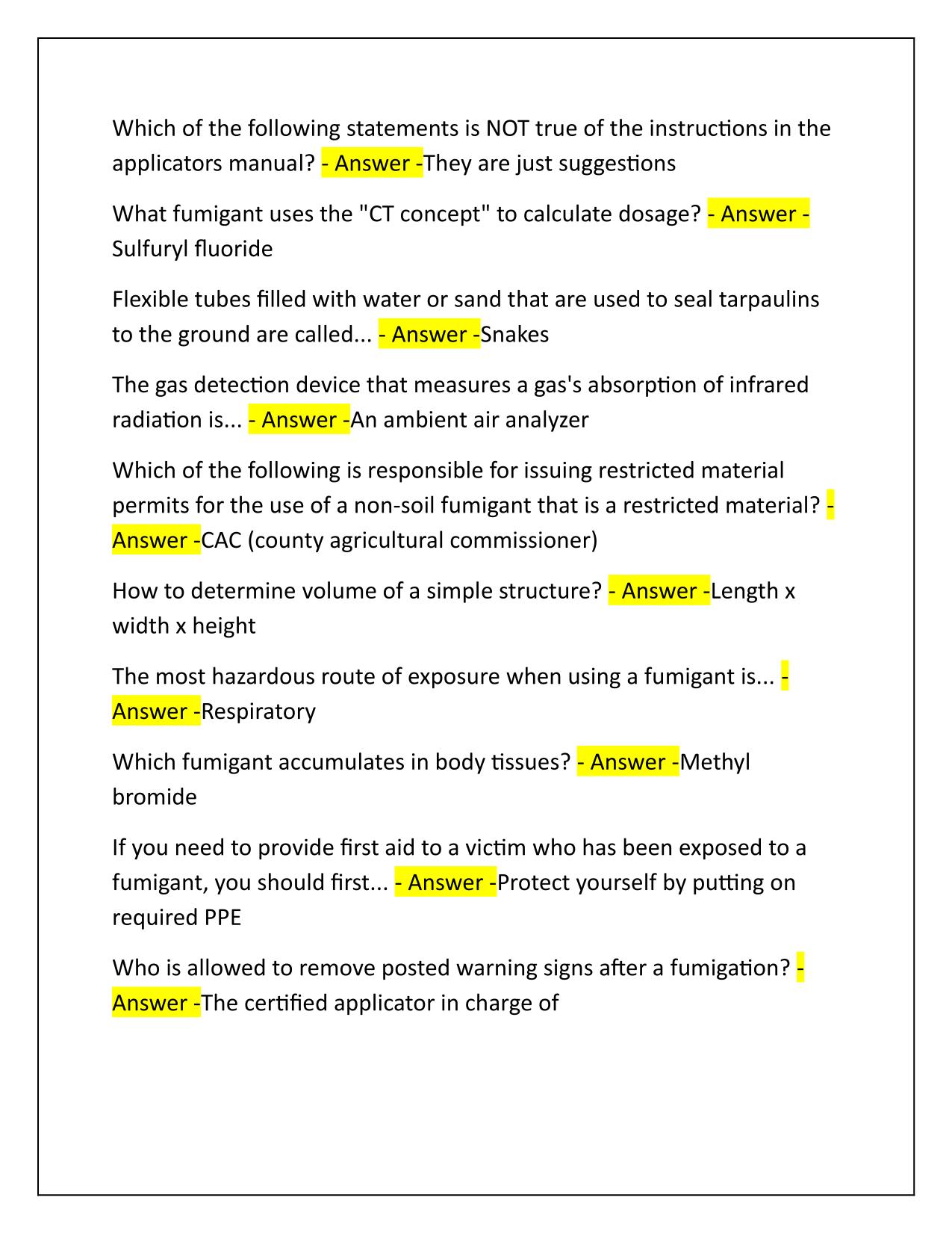 QAL category m test Questions and Correct Answers Latest Update