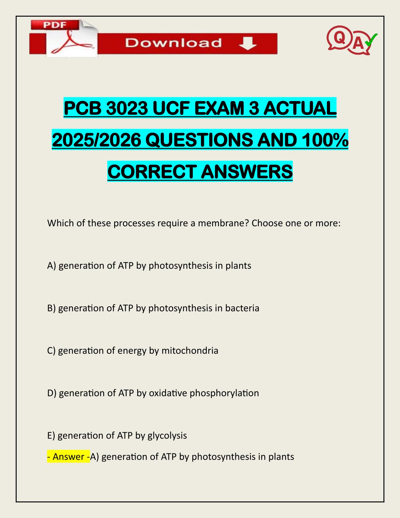BUNDLE EXAMS FOR UCF MAR 3023 ACTUAL 2025/2026 Q&A 100% PASS